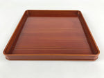 Japanese Lacquered Wooden Serving Tray Vtg Shunkei-Nuri Square Obon UR963