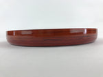 Japanese Lacquered Wooden Serving Tray Vtg Shunkei Obon Brown Round UR890