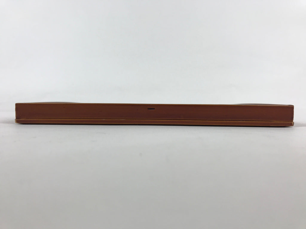 Japanese Lacquered Wooden Serving Tray Vtg Shunkei Obon Brown Square UR877