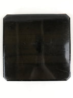 Japanese Lacquered Wooden Serving Tray Vtg Square Obon Brown Black UR968