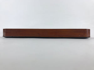 Japanese Lacquered Wooden Serving Tray Vtg Square Obon Brown Black UR969