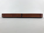 Japanese Lacquered Wooden Serving Tray Vtg Square Obon Brown Black UR969