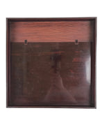 Japanese Lacquered Wooden Serving Tray Vtg Square Obon Dark Brown UR964