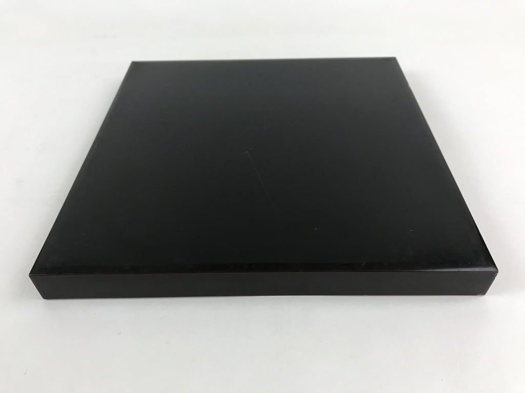 Japanese Lacquered Wooden Serving Tray Vtg Square Obon Dark Brown UR964