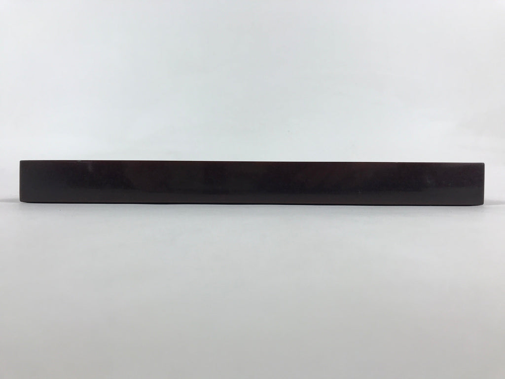 Japanese Lacquered Wooden Serving Tray Vtg Square Obon Dark Brown UR964