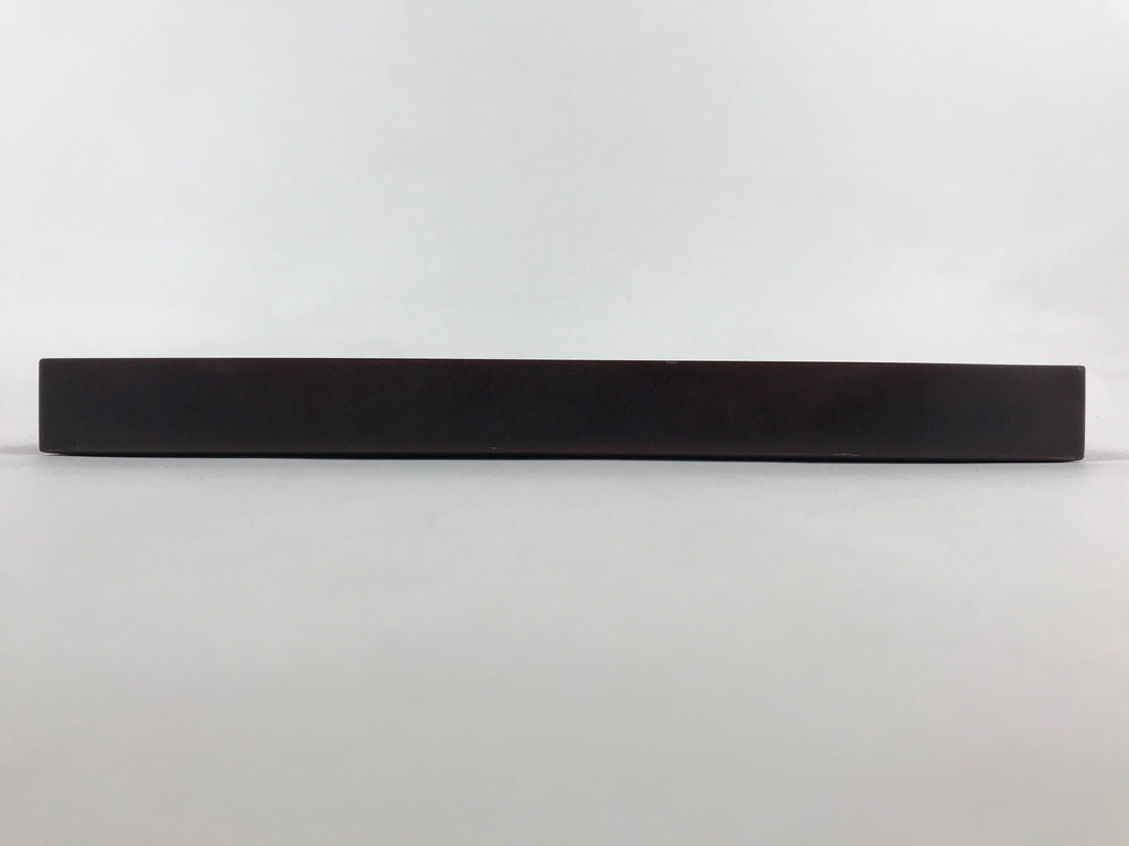 Japanese Lacquered Wooden Serving Tray Vtg Square Obon Dark Brown UR964