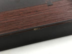 Japanese Lacquered Wooden Serving Tray Vtg Square Obon Dark Brown UR965