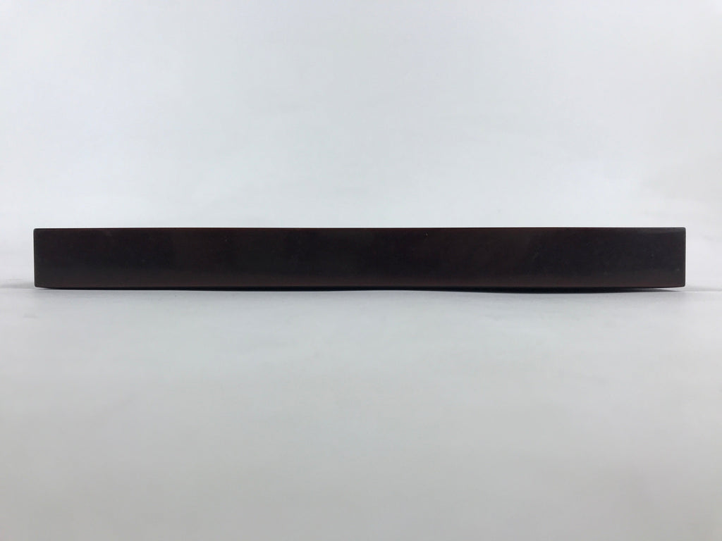 Japanese Lacquered Wooden Serving Tray Vtg Square Obon Dark Brown UR965
