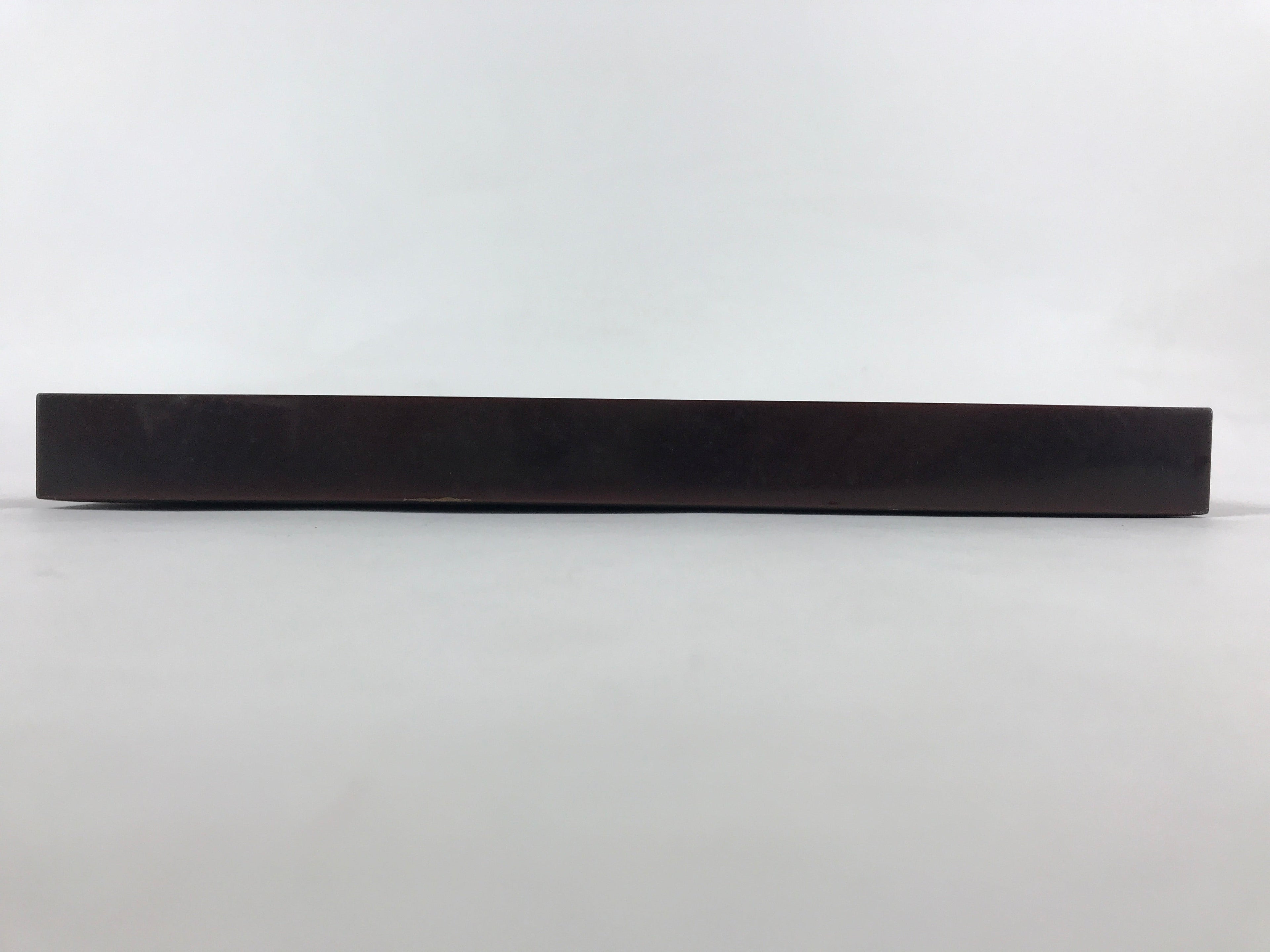 Japanese Lacquered Wooden Serving Tray Vtg Square Obon Dark Brown UR965