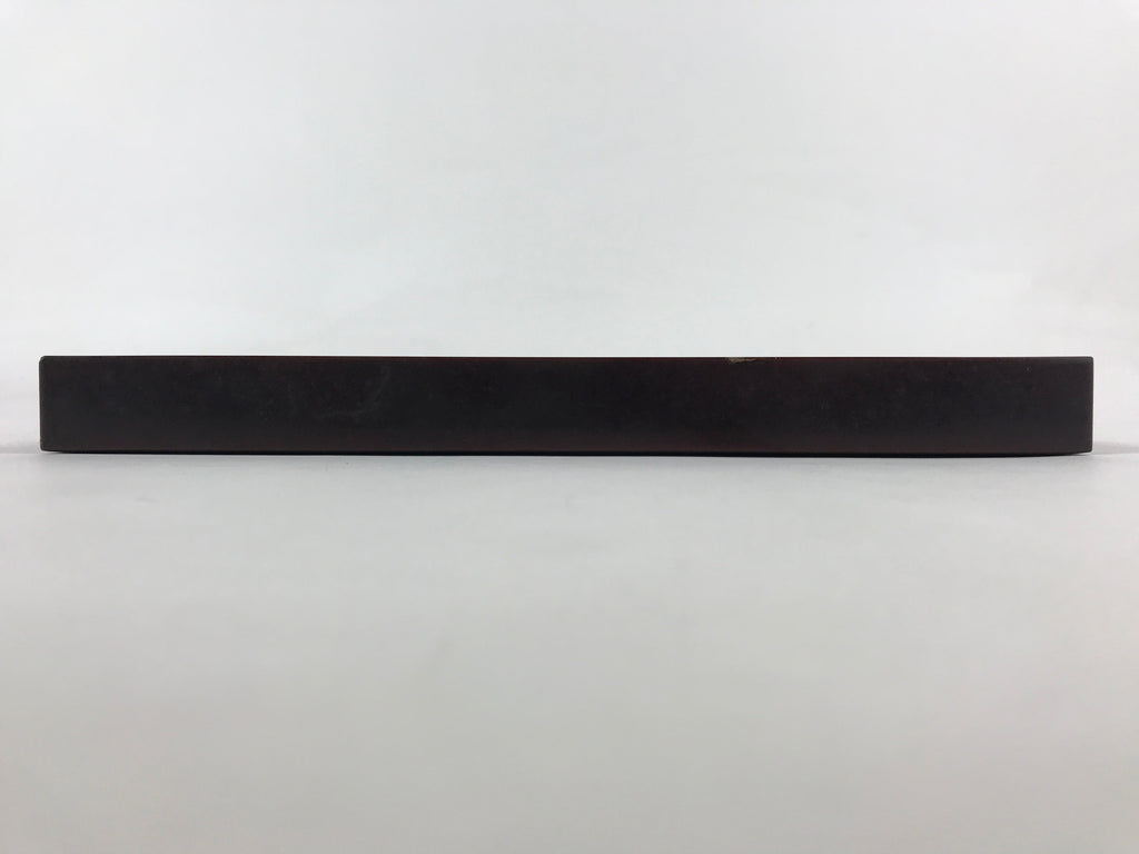 Japanese Lacquered Wooden Serving Tray Vtg Square Obon Dark Brown UR965
