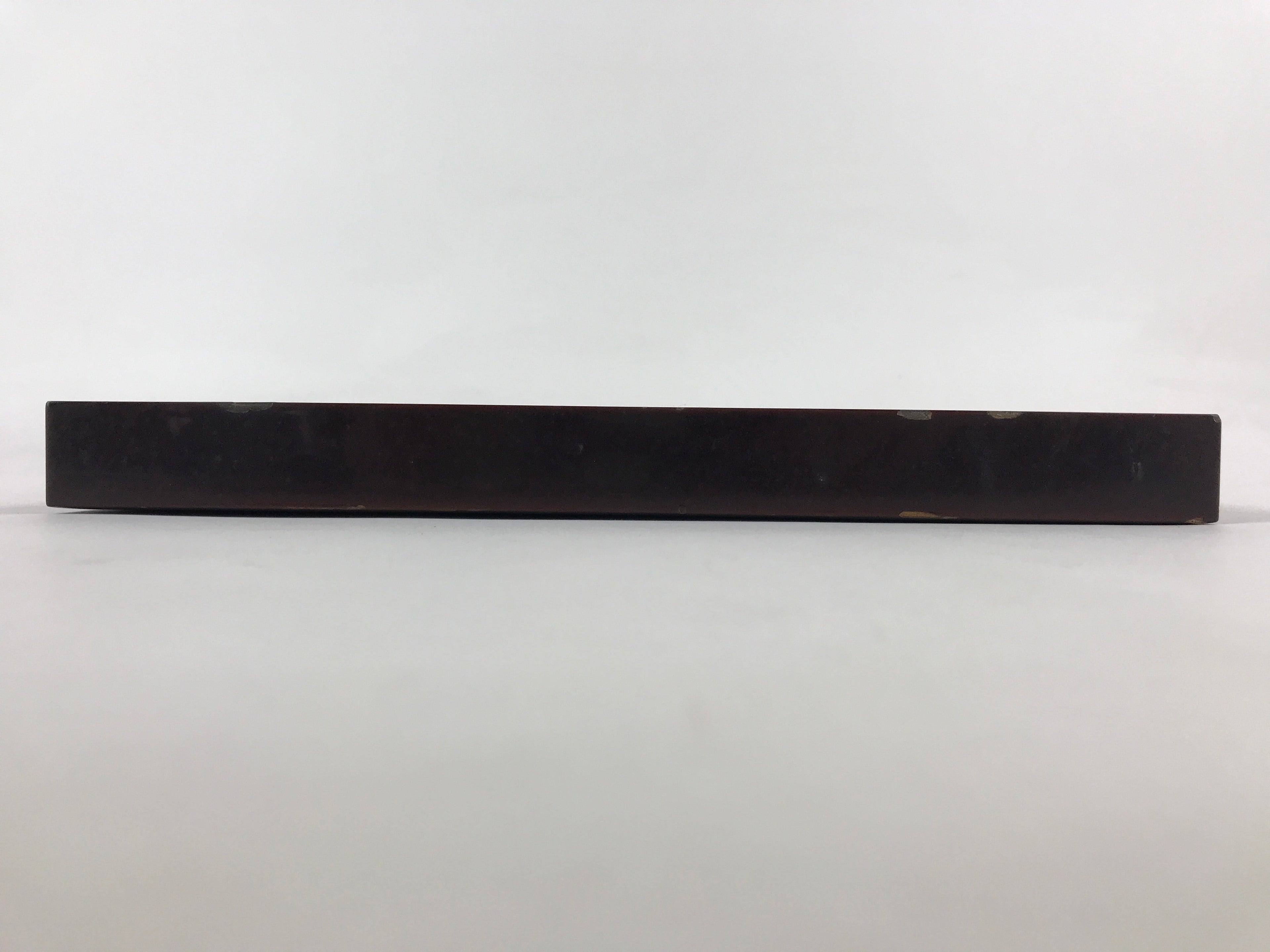 Japanese Lacquered Wooden Serving Tray Vtg Square Obon Dark Brown UR965