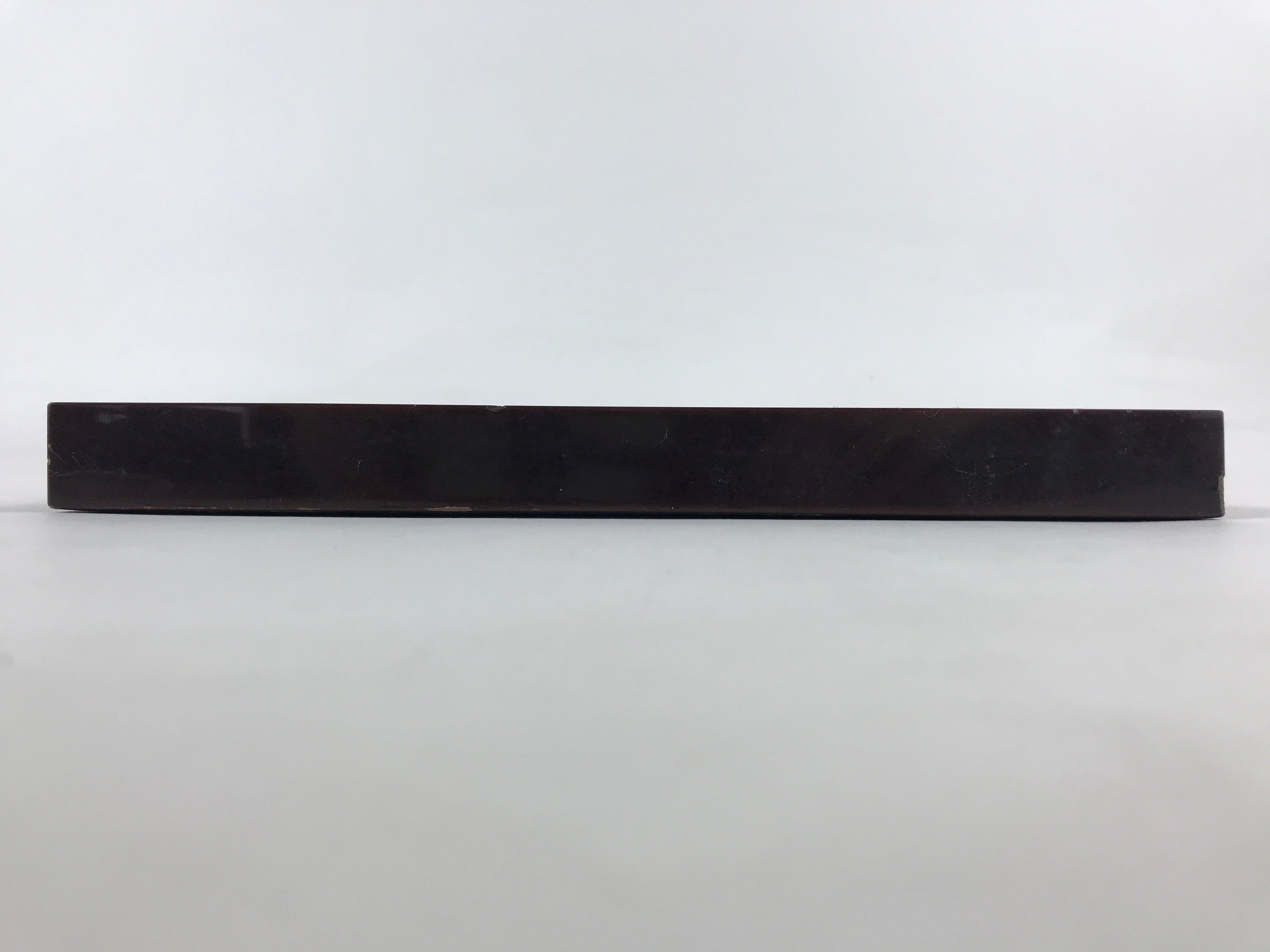 Japanese Lacquered Wooden Serving Tray Vtg Square Obon Dark Brown UR966