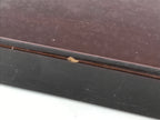 Japanese Lacquered Wooden Serving Tray Vtg Square Obon Dark Brown UR967