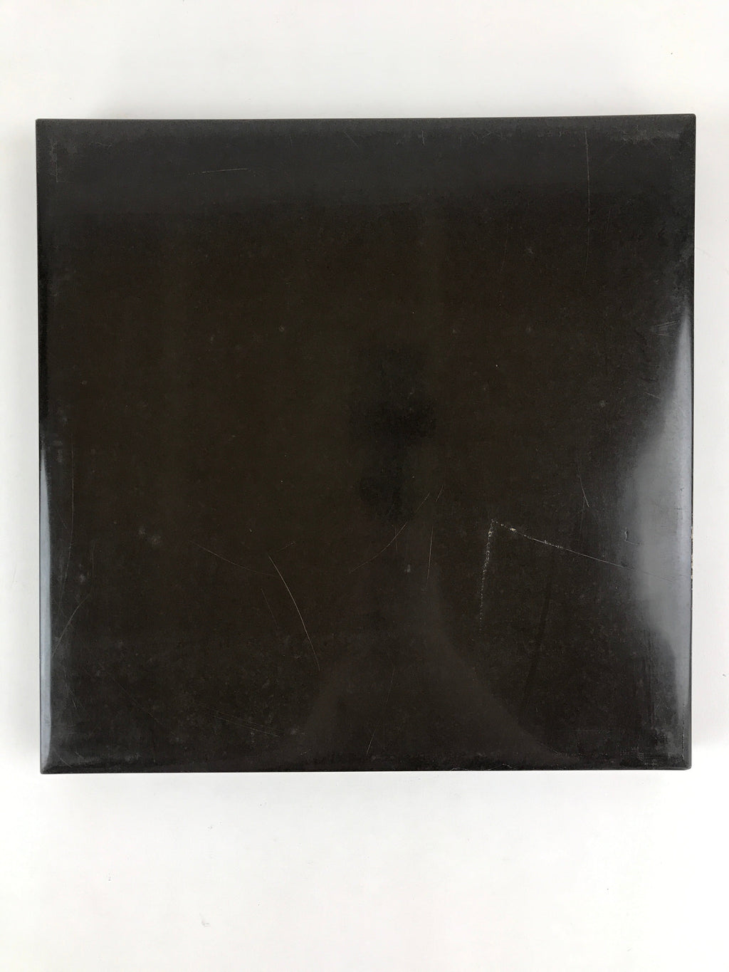 Japanese Lacquered Wooden Serving Tray Vtg Square Obon Dark Brown UR967