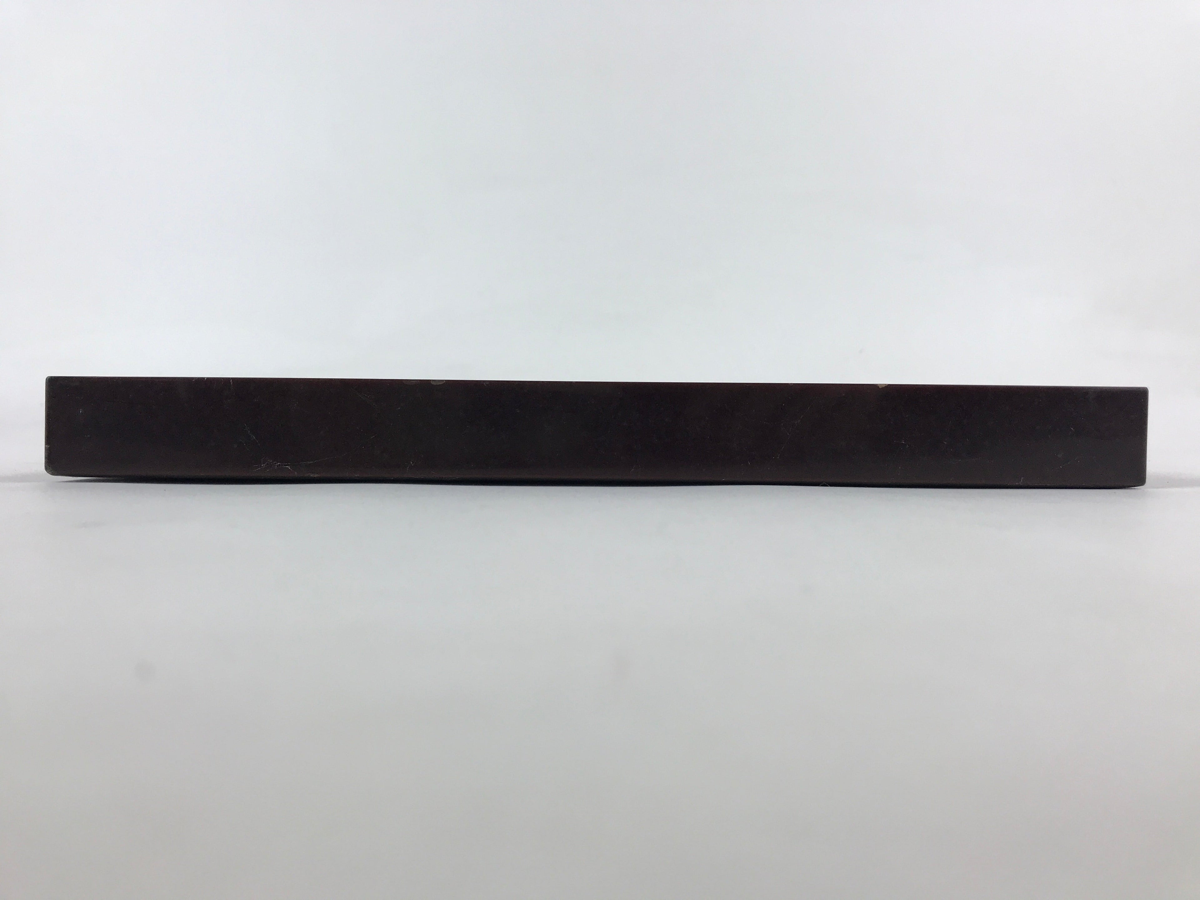 Japanese Lacquered Wooden Serving Tray Vtg Square Obon Dark Brown UR967