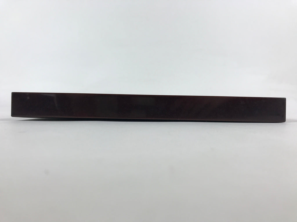 Japanese Lacquered Wooden Serving Tray Vtg Square Obon Dark Brown UR967