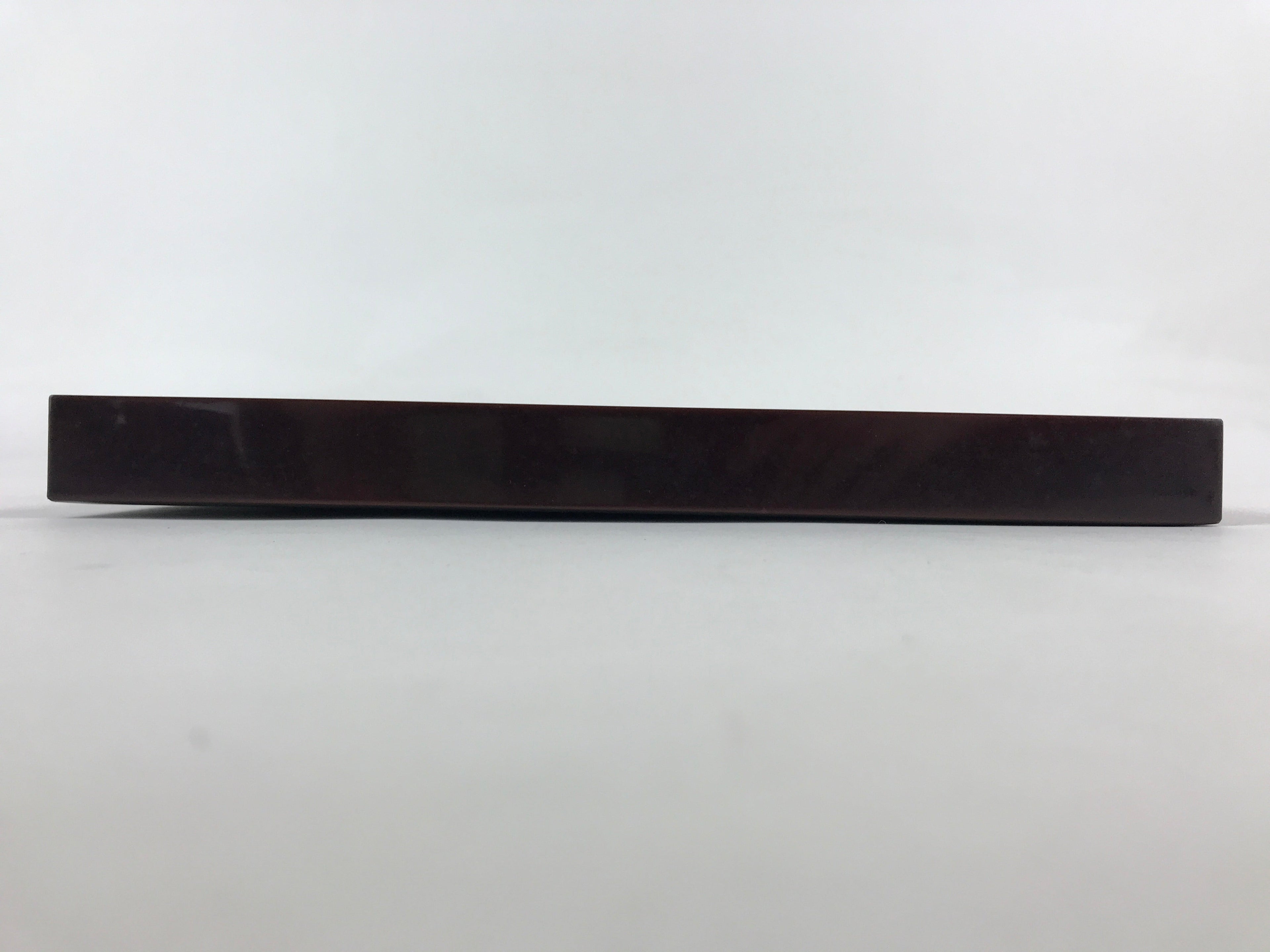Japanese Lacquered Wooden Serving Tray Vtg Square Obon Dark Brown UR967