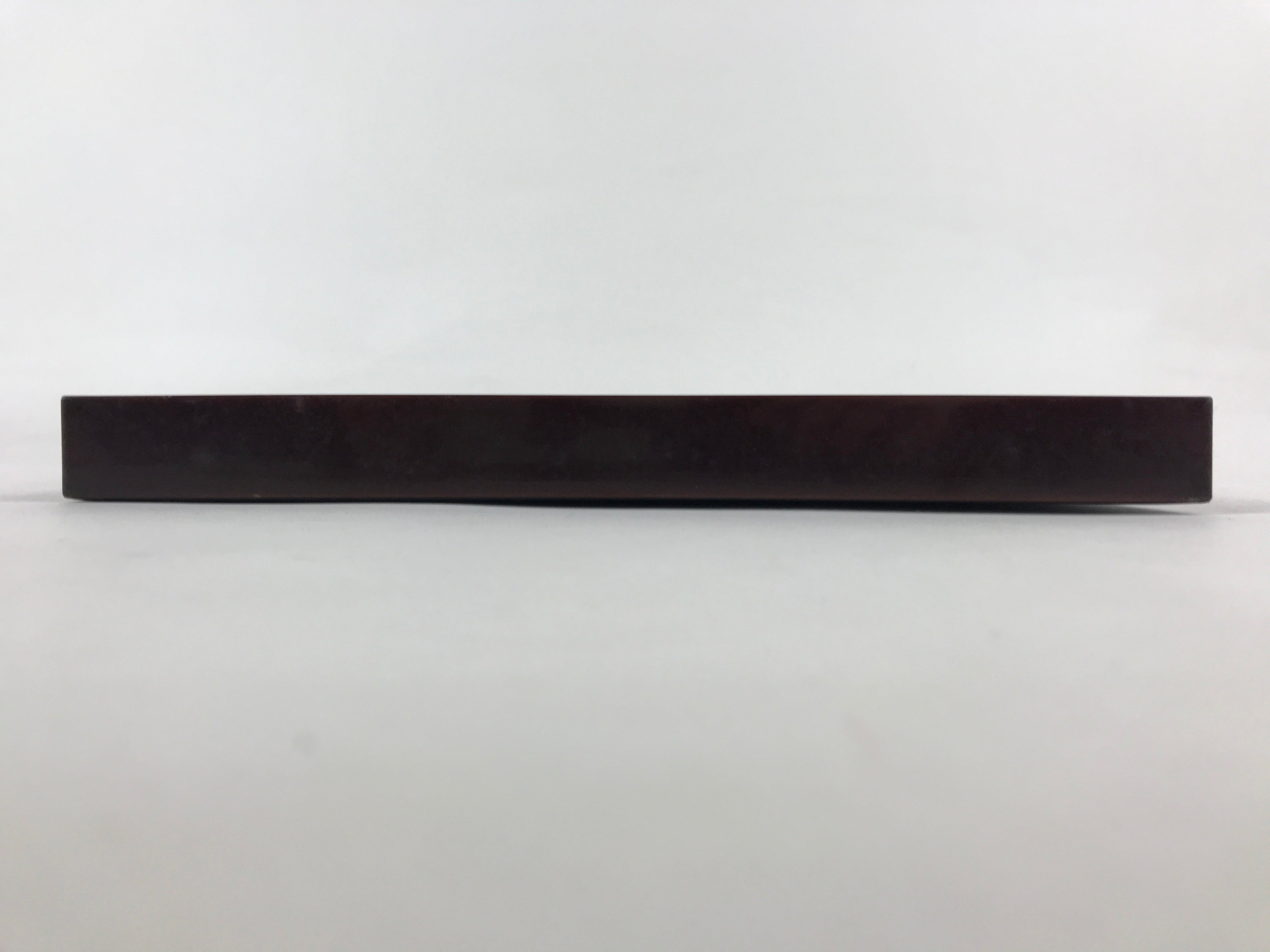 Japanese Lacquered Wooden Serving Tray Vtg Square Obon Dark Brown UR967