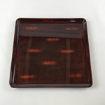 Japanese Lacquered Wooden Serving Tray Vtg Wajima Obon Square Brown Black L158