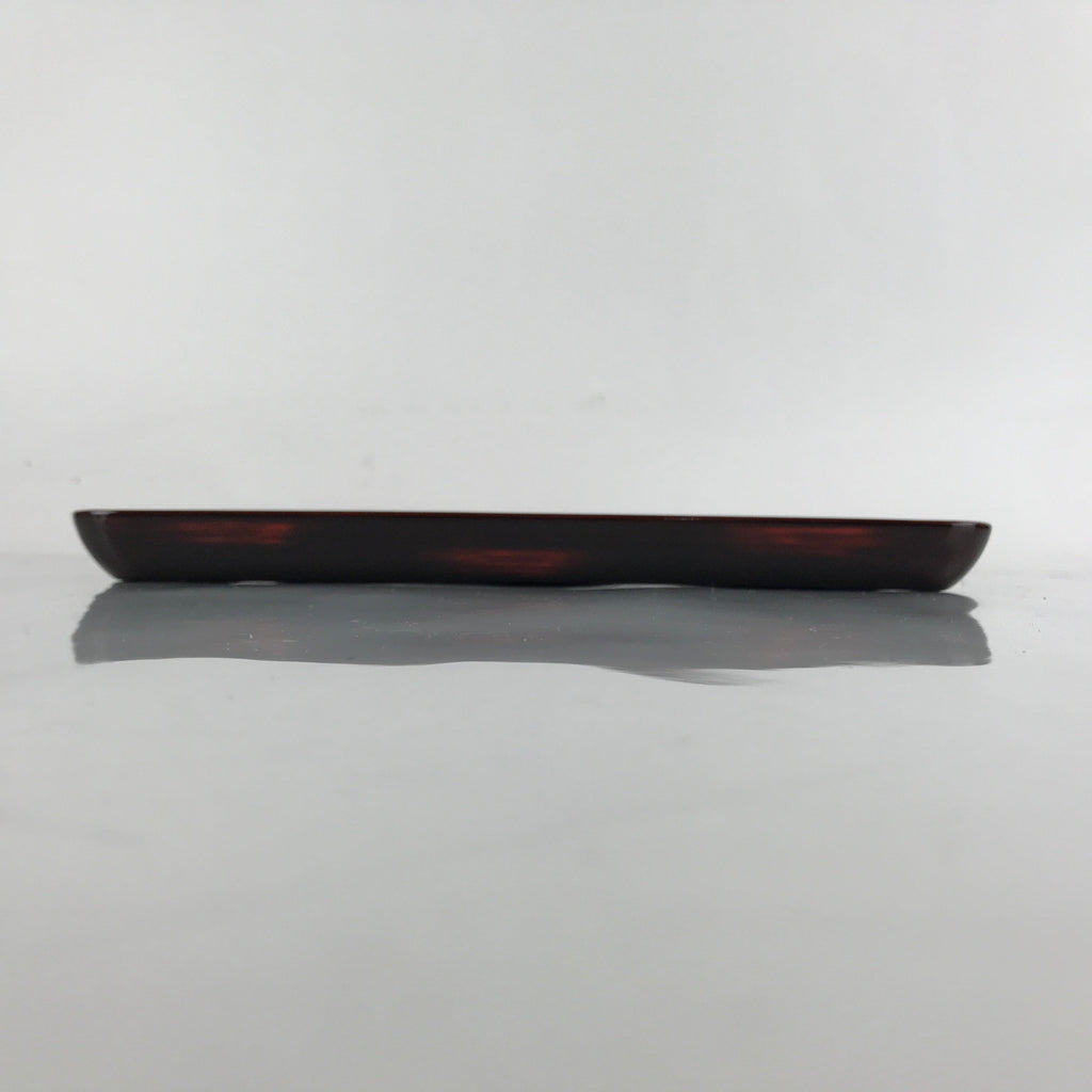 Japanese Lacquered Wooden Serving Tray Vtg Wajima Obon Square Brown Black L159