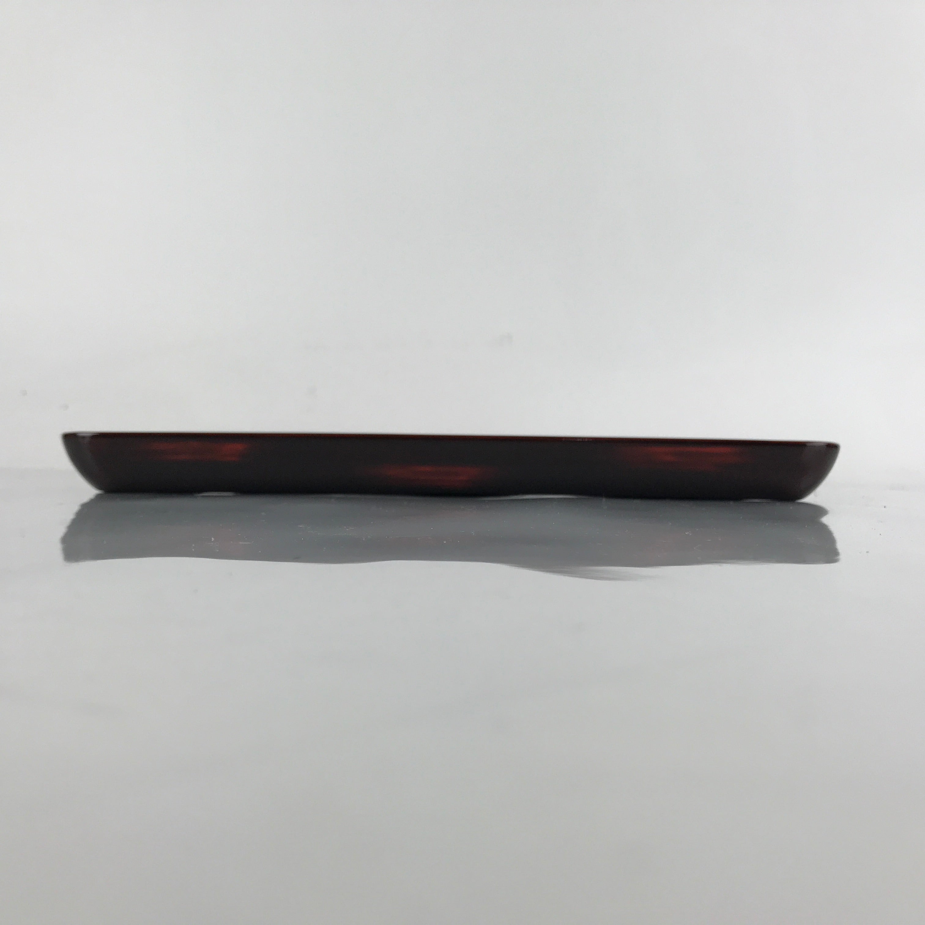 Japanese Lacquered Wooden Serving Tray Vtg Wajima Obon Square Brown Black L159