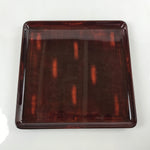 Japanese Lacquered Wooden Serving Tray Vtg Wajima Obon Square Brown Black L160