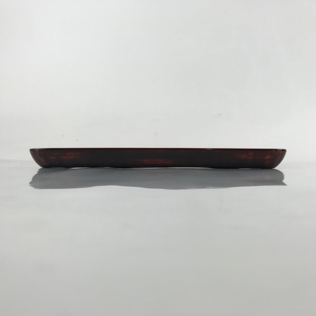 Japanese Lacquered Wooden Serving Tray Vtg Wajima Obon Square Brown Black L162