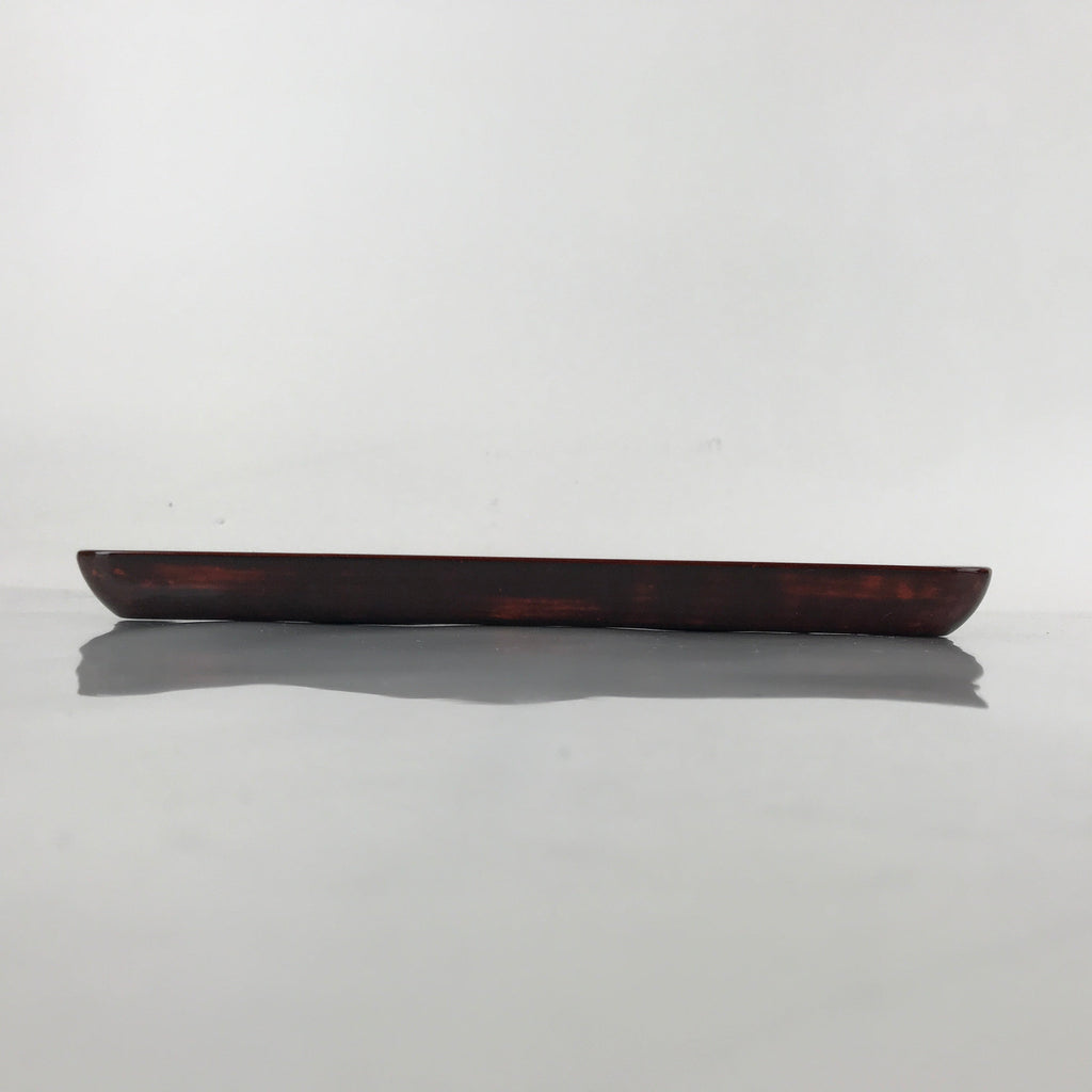 Japanese Lacquered Wooden Serving Tray Vtg Wajima Obon Square Brown Black L164
