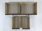Japanese Lacquered Wooden Sewing Box Vtg Haribako Tansu Maki-e Flowers T340