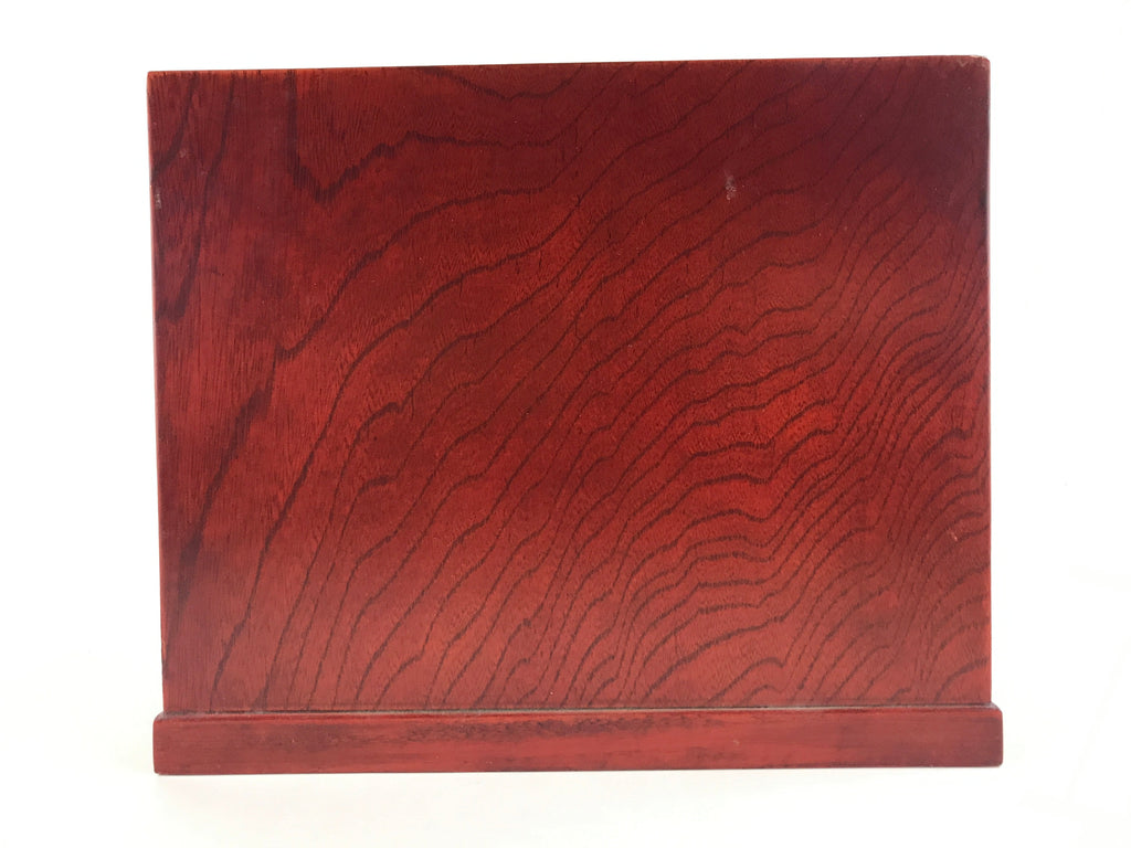 Japanese Lacquered Wooden Sewing Box Vtg Haribako Tansu Maki-e Flowers T340