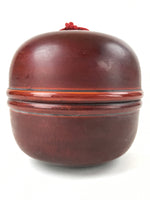Japanese Lacquered Wooden Shinto Prayer Bell Suzu Vtg Red Tassels Brown BA243