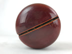 Japanese Lacquered Wooden Shinto Prayer Bell Suzu Vtg Red Tassels Brown BA243