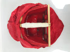 Japanese Lacquered Wooden Shishi Dancing Lion Dog Mask Komainu Red Fabric OM96