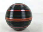 Japanese Lacquered Wooden Small Container Vtg Komanuri Gold Foil Black L524