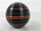 Japanese Lacquered Wooden Small Container Vtg Komanuri Gold Foil Black L524
