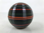 Japanese Lacquered Wooden Small Container Vtg Komanuri Gold Foil Black L524