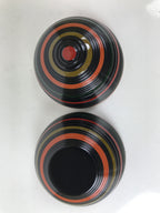Japanese Lacquered Wooden Small Container Vtg Komanuri Gold Foil Black L524