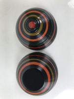 Japanese Lacquered Wooden Small Container Vtg Komanuri Gold Foil Black L524