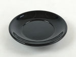 Japanese Lacquered Wooden Small Plate Kozara Vtg Chataku Saucer Round Black L55