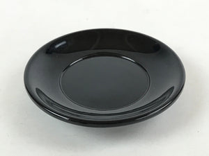 Japanese Lacquered Wooden Small Plate Kozara Vtg Chataku Saucer Round Black L55