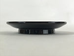 Japanese Lacquered Wooden Small Plate Kozara Vtg Chataku Saucer Round Black L55