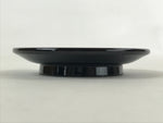 Japanese Lacquered Wooden Small Plate Kozara Vtg Chataku Saucer Round Black L55