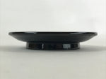 Japanese Lacquered Wooden Small Plate Kozara Vtg Chataku Saucer Round Black L56