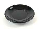 Japanese Lacquered Wooden Small Plate Kozara Vtg Chataku Saucer Round Black L57