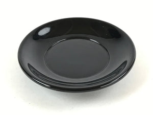 Japanese Lacquered Wooden Small Plate Kozara Vtg Chataku Saucer Round Black L57