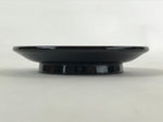 Japanese Lacquered Wooden Small Plate Kozara Vtg Chataku Saucer Round Black L57