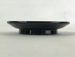 Japanese Lacquered Wooden Small Plate Kozara Vtg Chataku Saucer Round Black L57