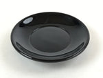 Japanese Lacquered Wooden Small Plate Kozara Vtg Chataku Saucer Round Black L58