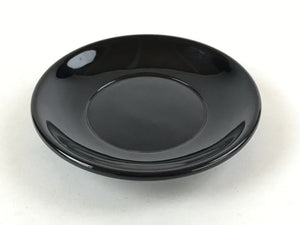 Japanese Lacquered Wooden Small Plate Kozara Vtg Chataku Saucer Round Black L58