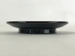 Japanese Lacquered Wooden Small Plate Kozara Vtg Chataku Saucer Round Black L58